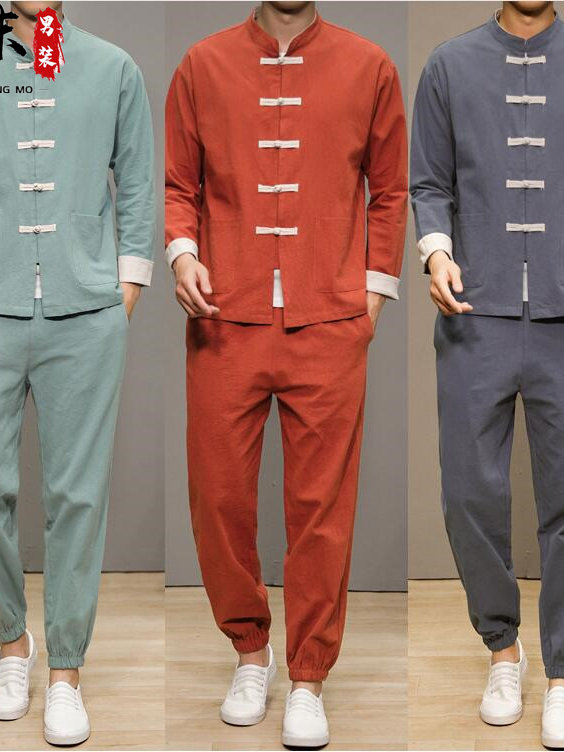Health & Wellness Juice & Smoothie Bar - Chinese Style Cotton Linen Tang Suit