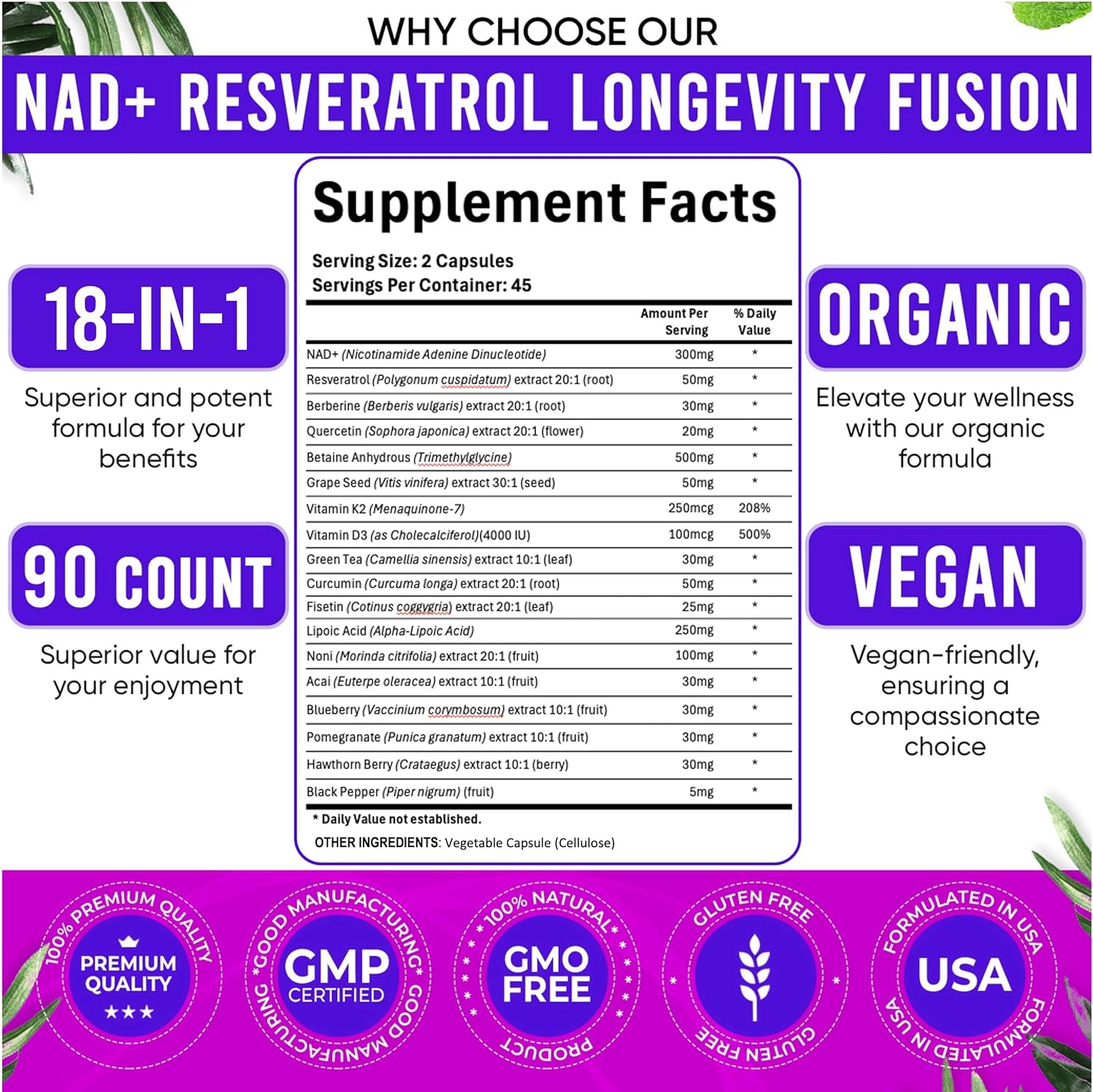 90pcs NAD Supplement - Longevi - Longevity Health & Wellness Hotel Adults Only recension och pris