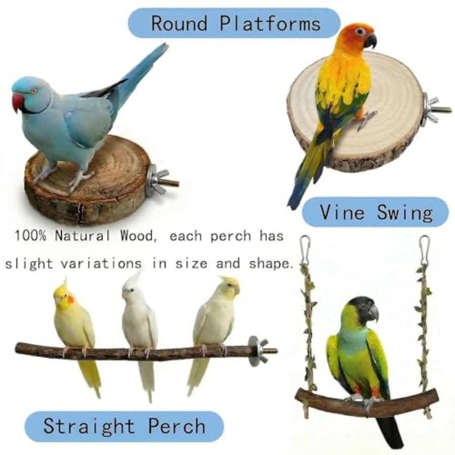 8PCS natural wood bird perches - Health & Wellness Juice & Smoothie Bar recension och pris